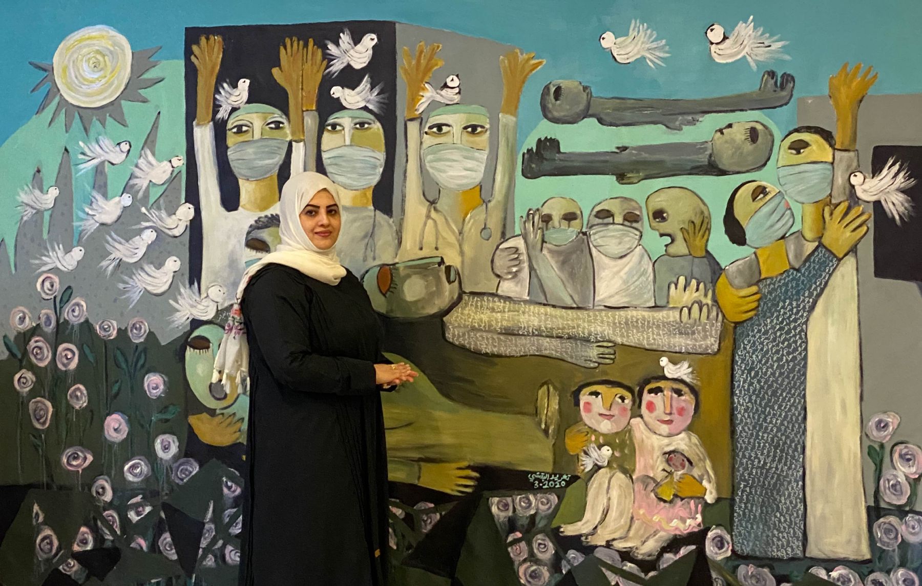 تغريد .. عندما تروي القصص في لوحة