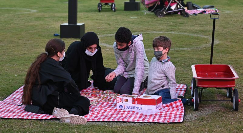Winter, Friends and The Red Wagon